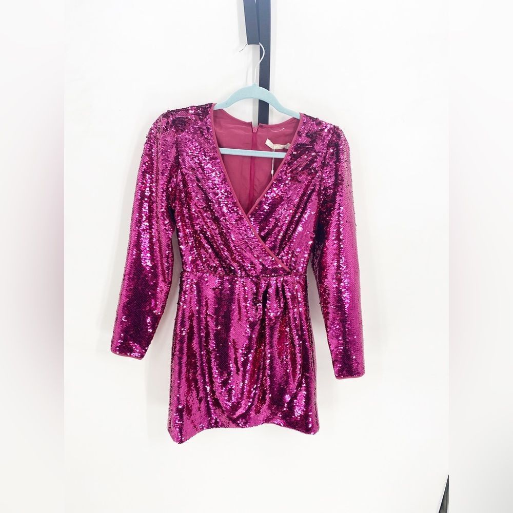 Talulah NWT For Now Mini Sequin Pink Dress Sz S - Picture 6 of 7